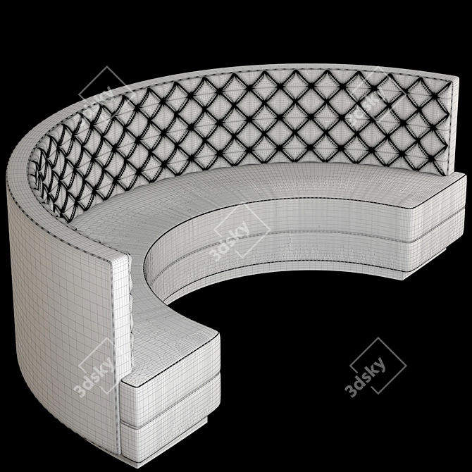 Elegant Bourbon Round Sofa 3D model image 4