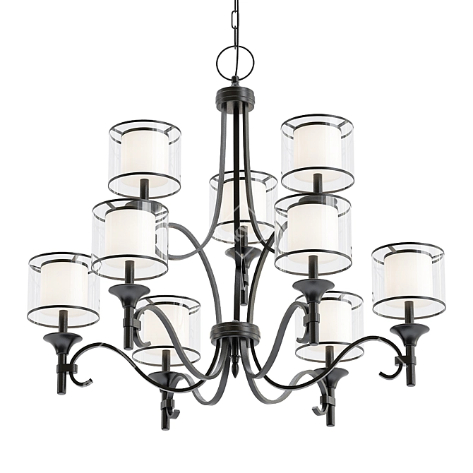 Elegant Bronze Chandelier - Ideal for Any Space 3D model image 1