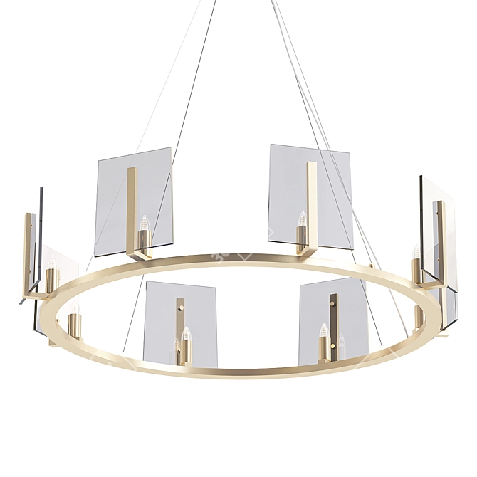 Silver Alabaster Halo Chandelier 3D model image 1