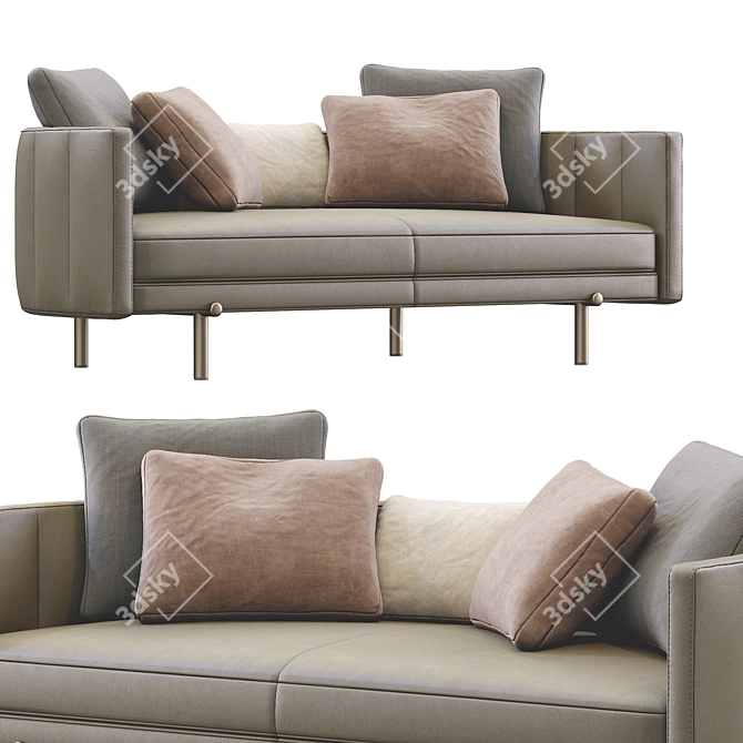 Modern Leather Sofa: Torii by Minotti 3D model image 1