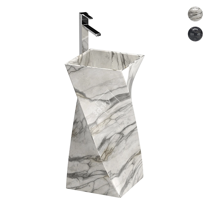 Sleek Marble Tango Washbasin 3D model image 1