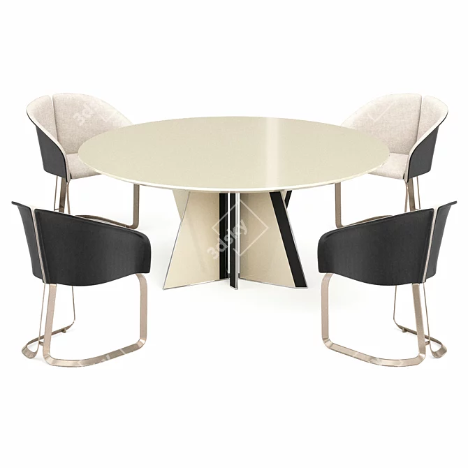 Elegant Milano Round Table 3D model image 1