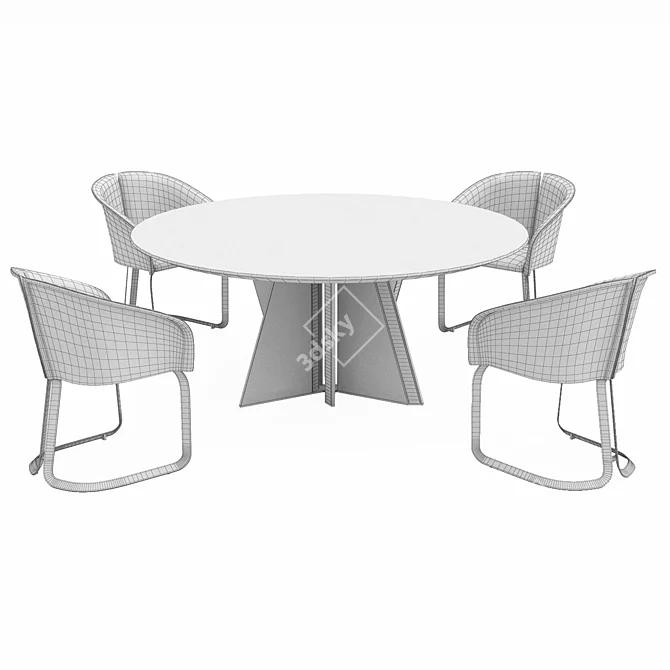 Elegant Milano Round Table 3D model image 5