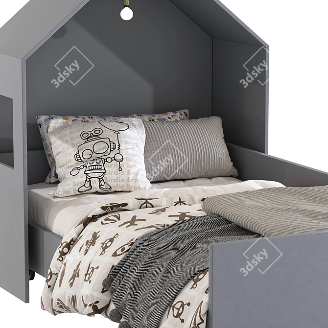 Cozy House Kids Bed 3D model image 4