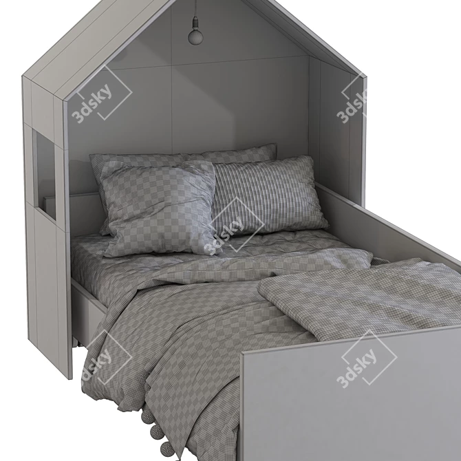 Cozy House Kids Bed 3D model image 5