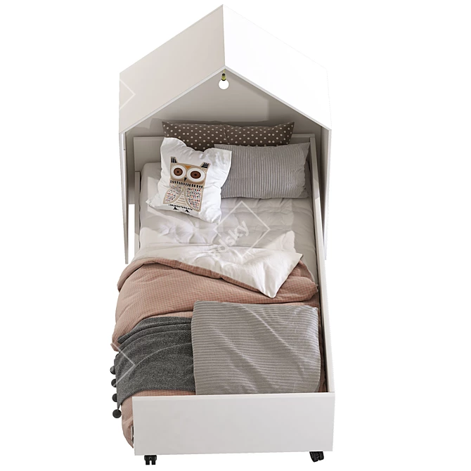 Cozy House Kids Bed 3D model image 6