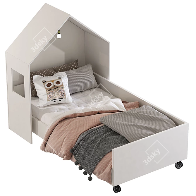 Cozy House Kids Bed 3D model image 7