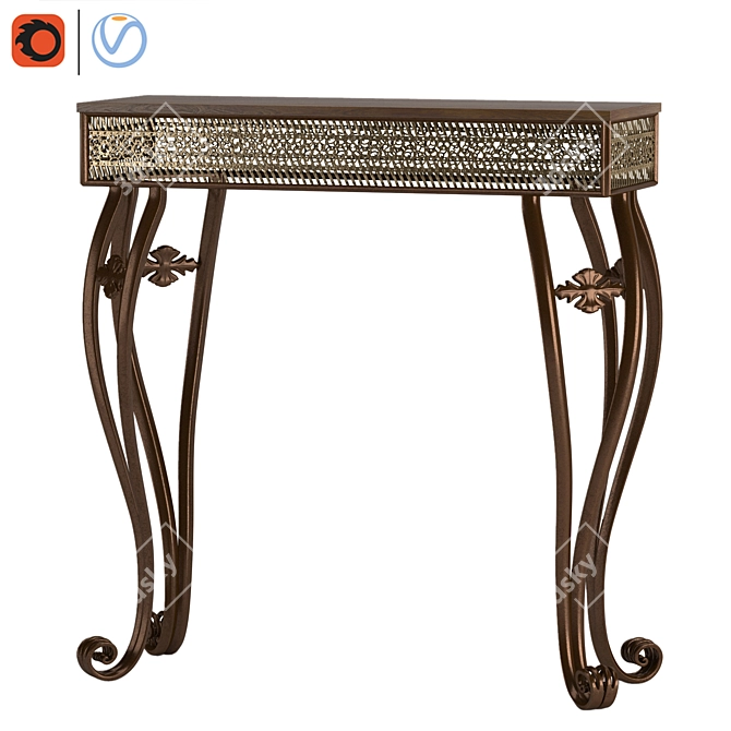 Charleston Console: Elegant and Compact 3D model image 1