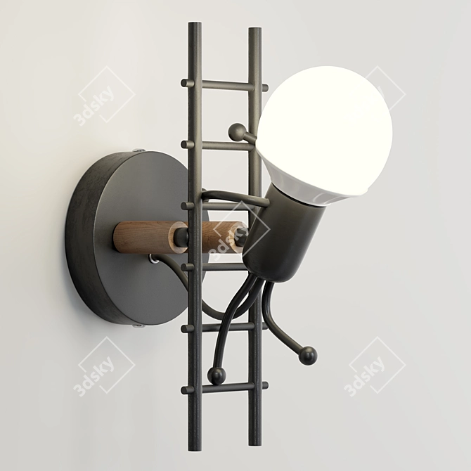 Minimalist Little Man Lamp 3D model image 5