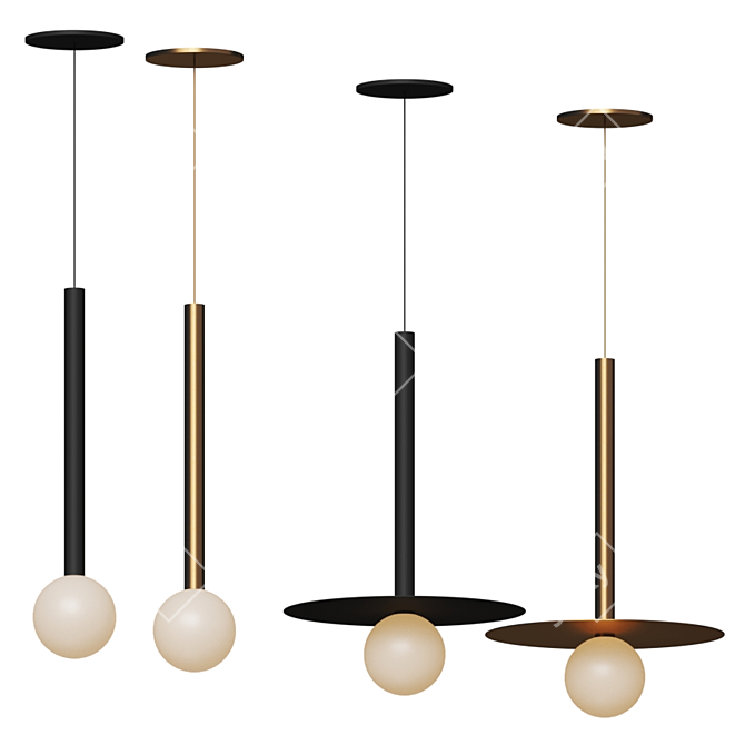 Elixir: Minimalistic Pendant Light 3D model image 1