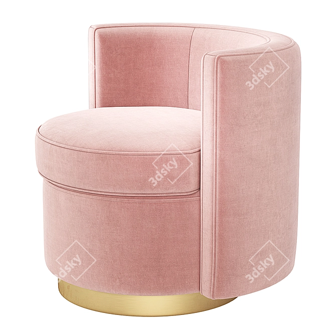 Eichholtz Amanda Swivel Chair - Elegant and Comfortable 3D model image 2