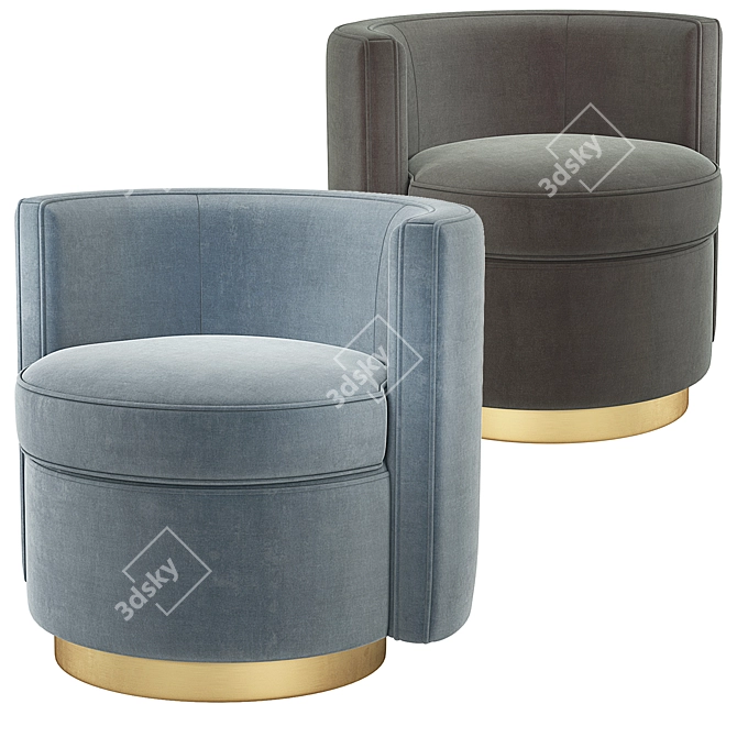 Eichholtz Amanda Swivel Chair - Elegant and Comfortable 3D model image 7