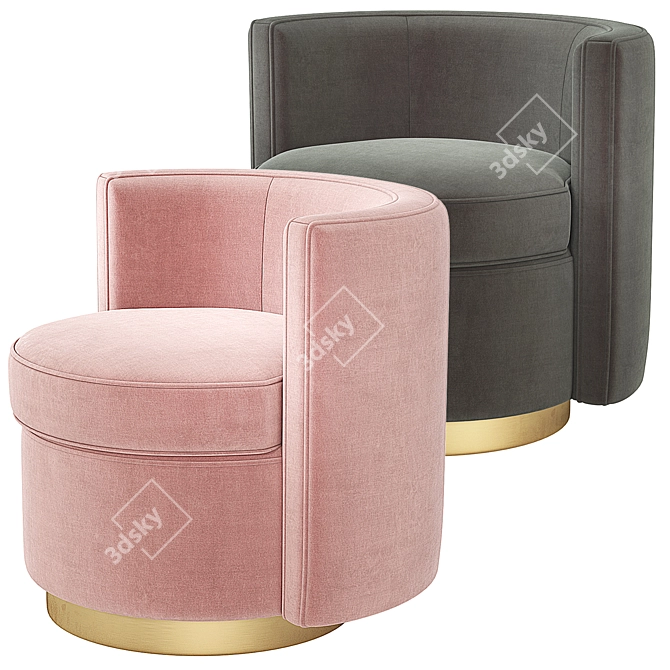 Eichholtz Amanda Swivel Chair - Elegant and Comfortable 3D model image 8