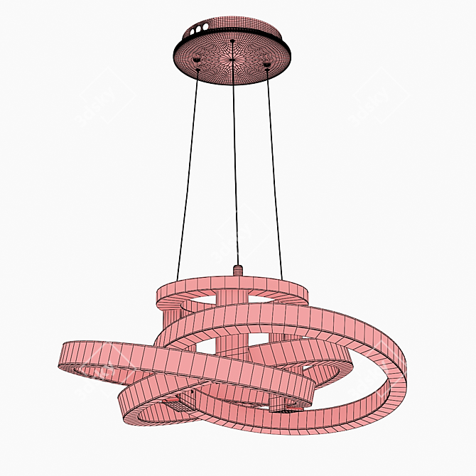 Title: Modern Metal Pendant with LED Lights 3D model image 3