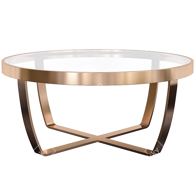 Luxury Bronze Coffee Table Set 3D model image 3