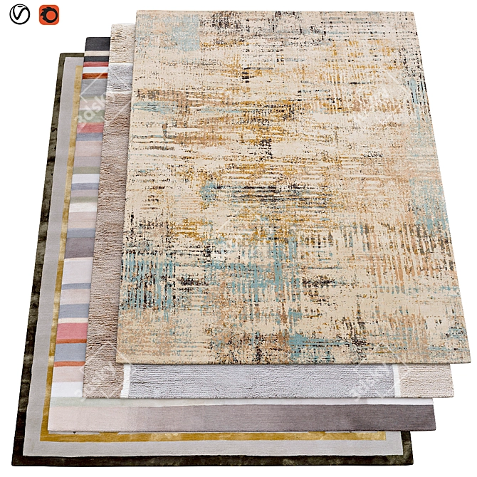 Title: Premium Textured Carpets 3D model image 1