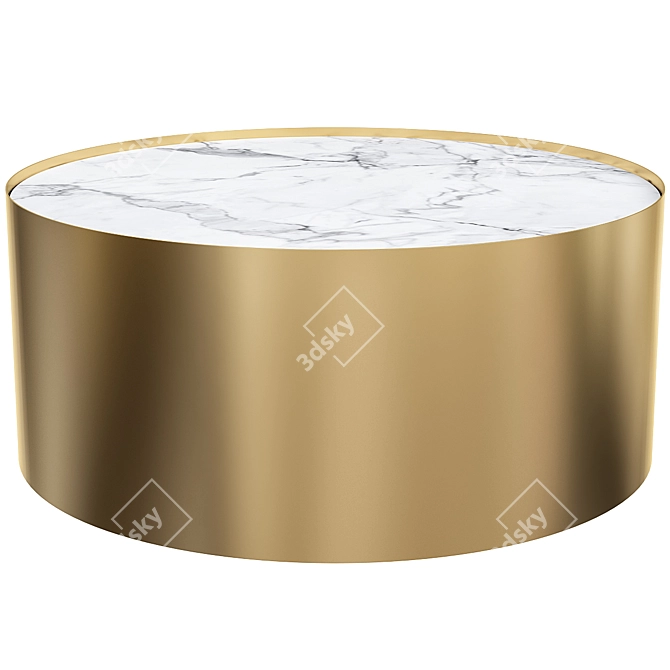 Elegant Round Coffee Table Set 3D model image 3
