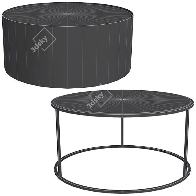 Elegant Round Coffee Table Set 3D model image 4
