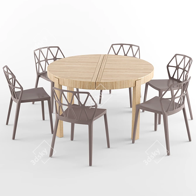 Connubia Atelier Table & Alchemia Chair Set 3D model image 1