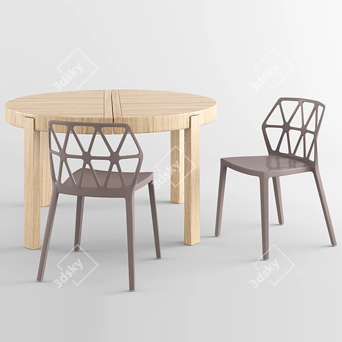 Connubia Atelier Table & Alchemia Chair Set 3D model image 2