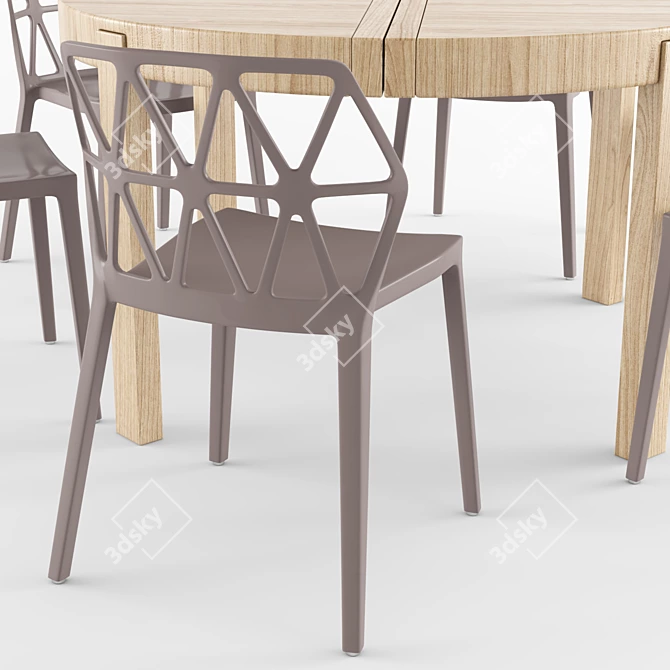 Connubia Atelier Table & Alchemia Chair Set 3D model image 3