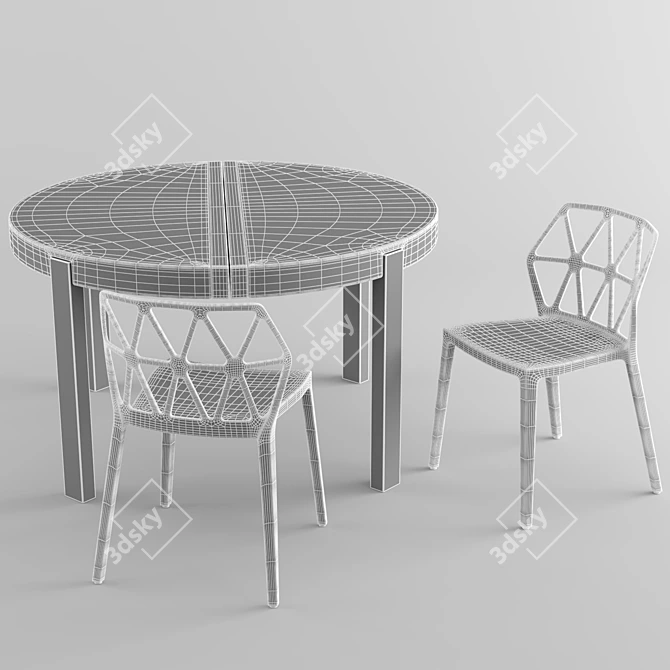 Connubia Atelier Table & Alchemia Chair Set 3D model image 4