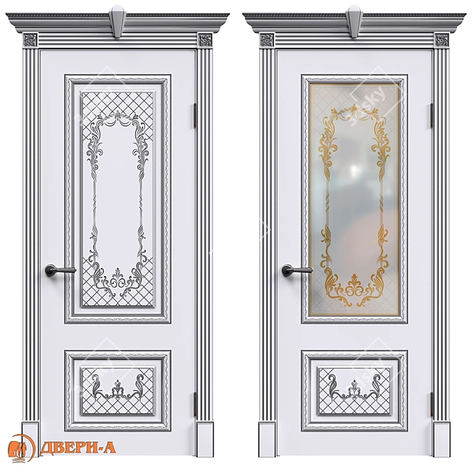 Title: Elegant Versailles Doors 3D model image 2