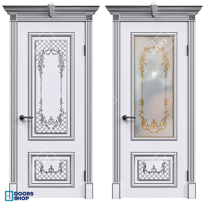 Title: Elegant Versailles Doors 3D model image 4