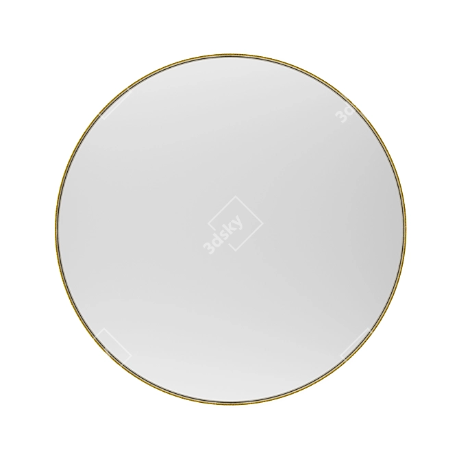 Antique Brass Round Mirror: Iron Gold 3D model image 1