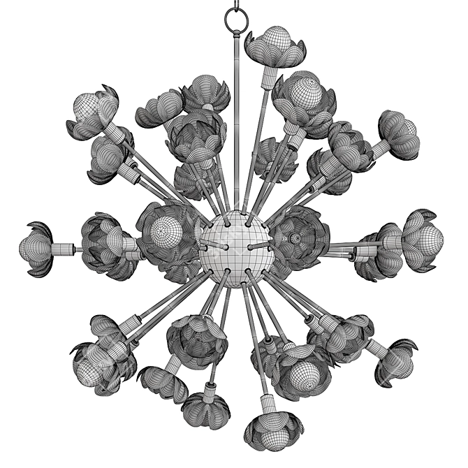 Elegant Adeline Chandelier 3D model image 2