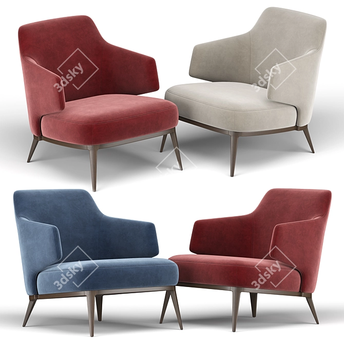 Elegant Amanda Armchair: Stylish and Comfortable 3D model image 2