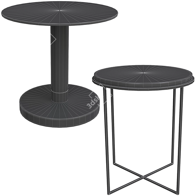 Elegant Glass Top Side Tables 3D model image 4