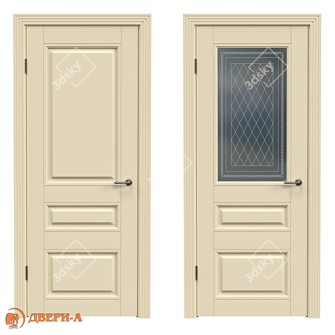 Modern A-17 Door - Simple Elegance 3D model image 2