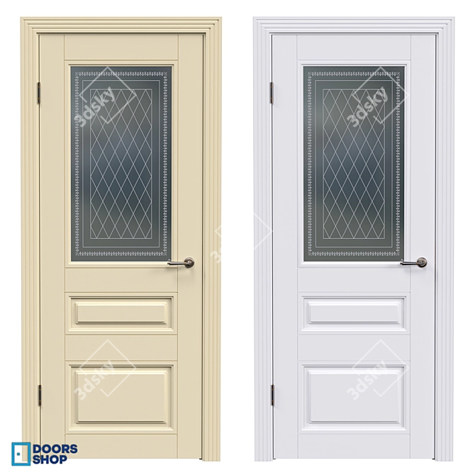 Modern A-17 Door - Simple Elegance 3D model image 6