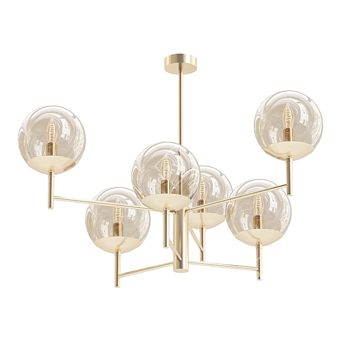 Kiara Bronze Chandelier: Elegant Lighting 3D model image 1