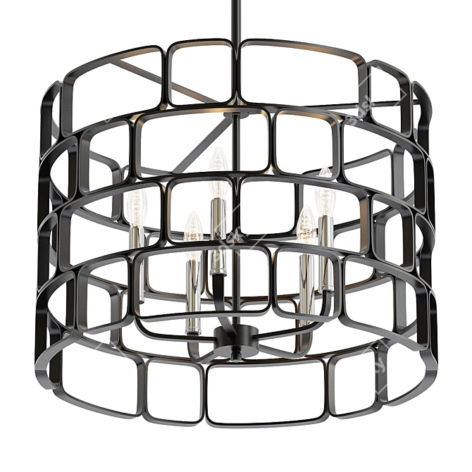 Becton Matte Black Pendant Light 3D model image 1