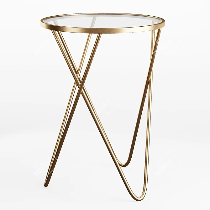 Sleek Glass-top Side Table 3D model image 1