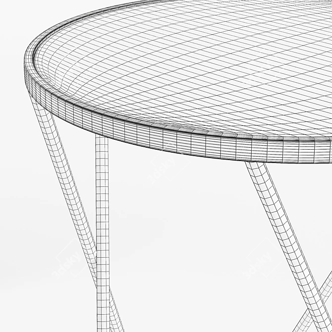 Sleek Glass-top Side Table 3D model image 6