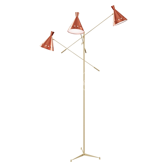 Tribute Floor Lamp: Three Cones 3D model image 1