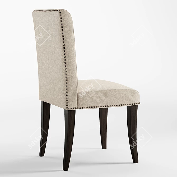 Elegant Nailhead Upholstered Chair 3D model image 2