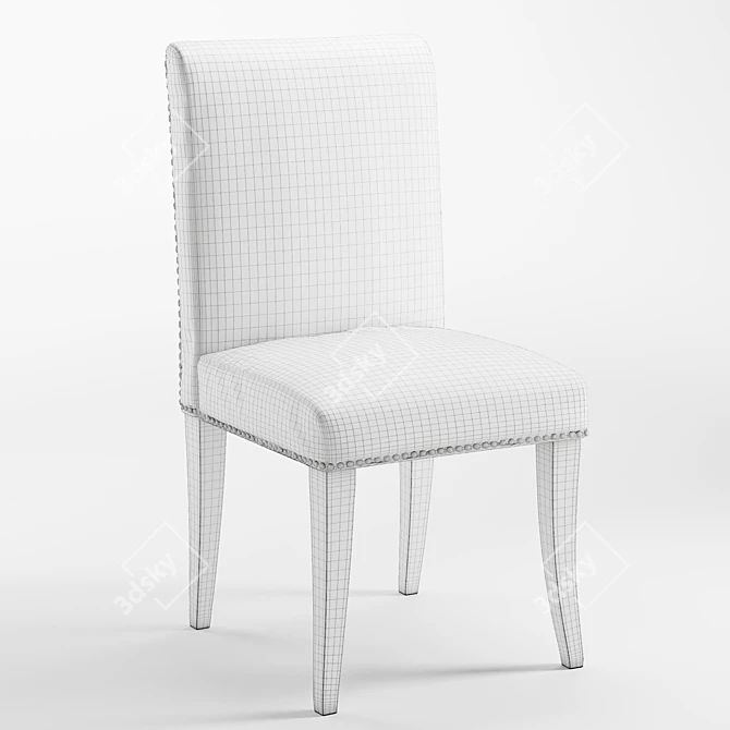 Elegant Nailhead Upholstered Chair 3D model image 6