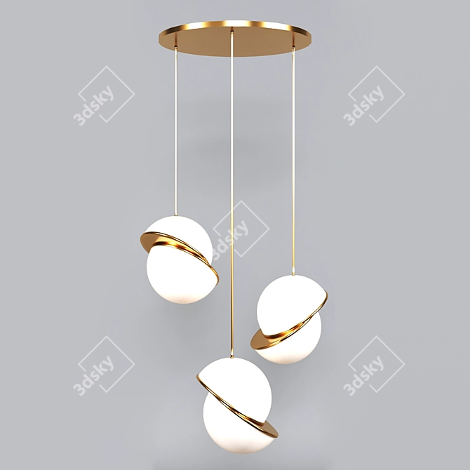 Vintage Pendant Light Fixture 3D model image 1