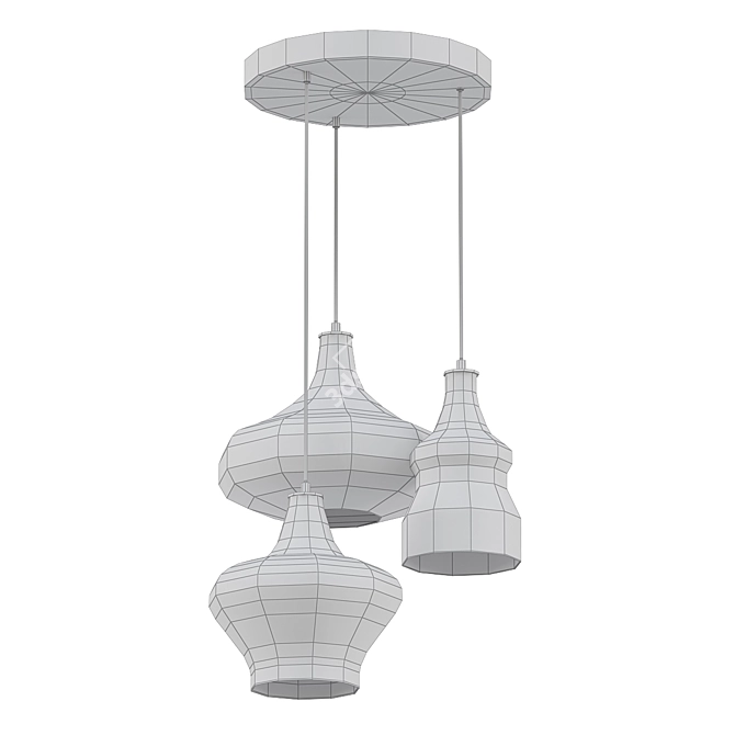 Elegant Cluster Pendant Chandelier 3D model image 2