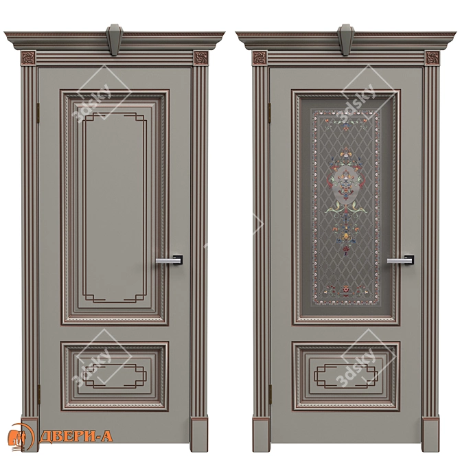 Door Duet: Elegant Metal Doors 3D model image 1