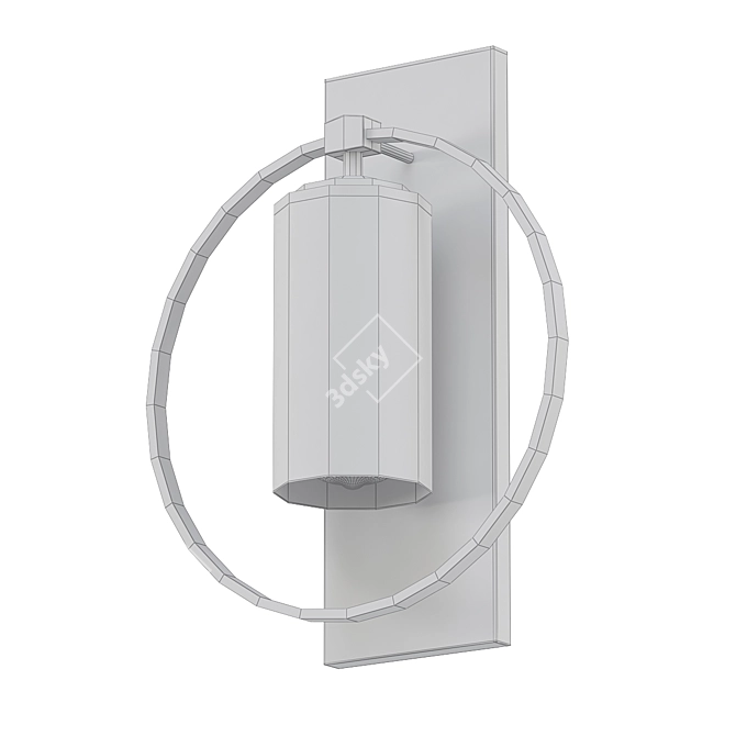 Elegant Clear Glass Wall Sconce 3D model image 2