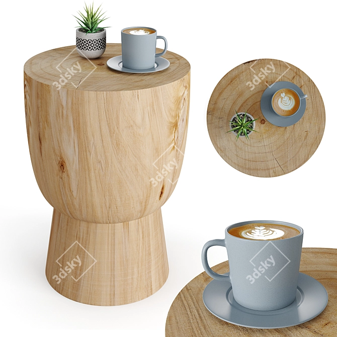 Natural Stump Coffee Table 3D model image 1