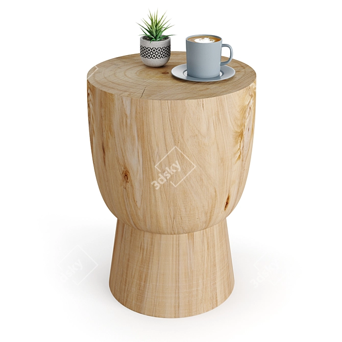 Natural Stump Coffee Table 3D model image 3