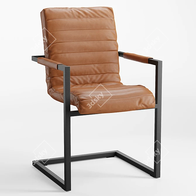 Luxury Leather Desk Chair 3D model image 1