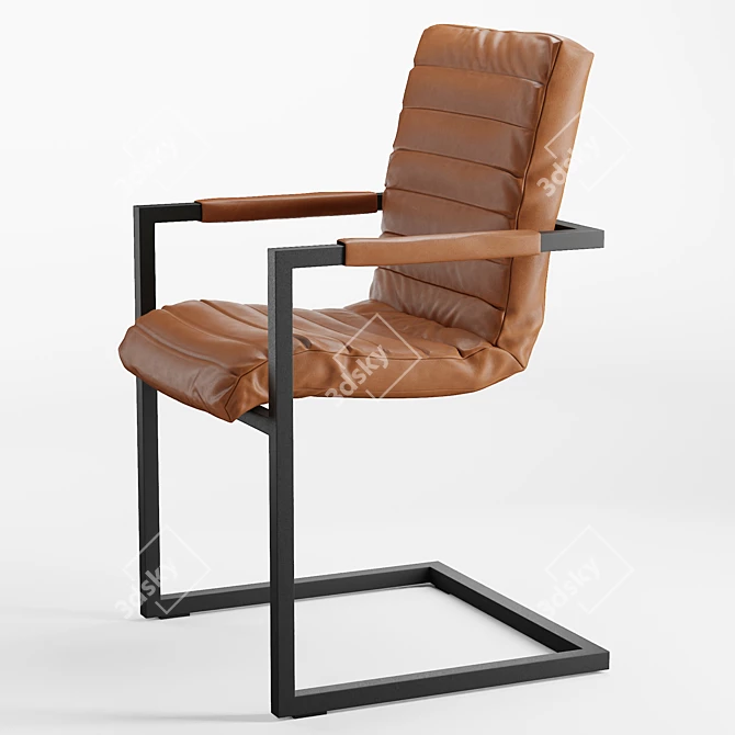 Luxury Leather Desk Chair 3D model image 2