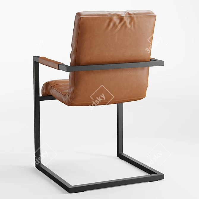 Luxury Leather Desk Chair 3D model image 4